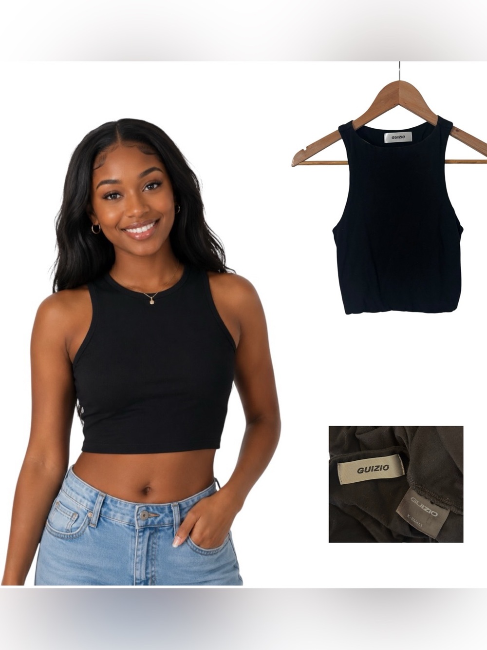 Danielle Guizio Cropped Racerback Tank Top
